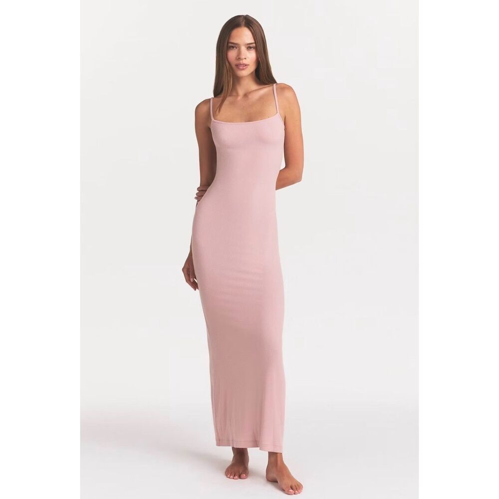 New Skims Soft Lounge Long Slip Dress Morganite Light Pink Size Small NWOT